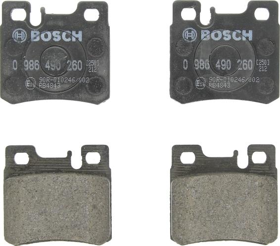 BOSCH 0 986 490 260 - Гальмівні колодки, дискові гальма autozip.com.ua