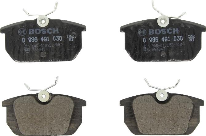 BOSCH 0 986 491 030 - Гальмівні колодки, дискові гальма autozip.com.ua