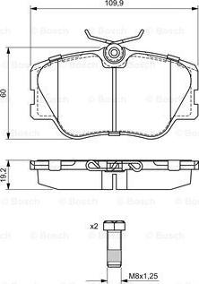 BOSCH 0 986 469 410 - Гальмівні колодки, дискові гальма autozip.com.ua