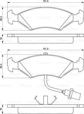 BOSCH 0 986 466 403 - Гальмівні колодки, дискові гальма autozip.com.ua