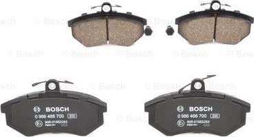 BOSCH 0 986 466 700 - Гальмівні колодки, дискові гальма autozip.com.ua