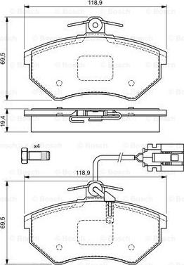 BOSCH 0 986 460 948 - Гальмівні колодки, дискові гальма autozip.com.ua