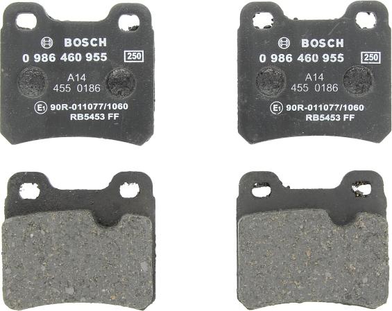 BOSCH 0 986 460 955 - Гальмівні колодки, дискові гальма autozip.com.ua