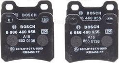 BOSCH 0 986 460 955 - Гальмівні колодки, дискові гальма autozip.com.ua