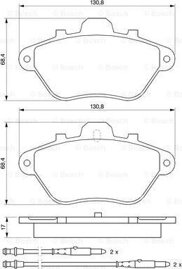 BOSCH 0 986 460 956 - Гальмівні колодки, дискові гальма autozip.com.ua