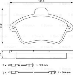 BOSCH 0 986 460 951 - Гальмівні колодки, дискові гальма autozip.com.ua