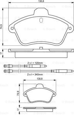 BOSCH 0 986 460 957 - Гальмівні колодки, дискові гальма autozip.com.ua