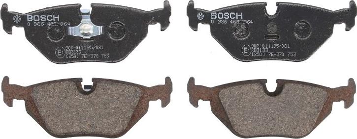 BOSCH 0 986 460 964 - Гальмівні колодки, дискові гальма autozip.com.ua