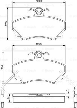 BOSCH 0 986 460 982 - Гальмівні колодки, дискові гальма autozip.com.ua