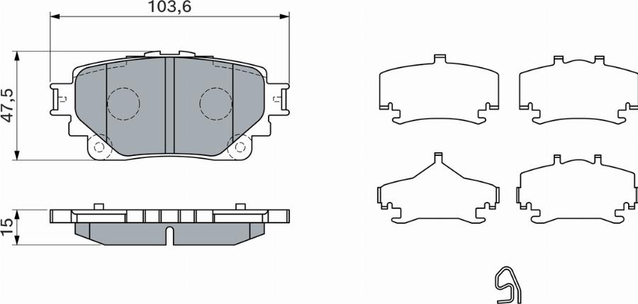 BOSCH 0 986 460 043 - Гальмівні колодки, дискові гальма autozip.com.ua
