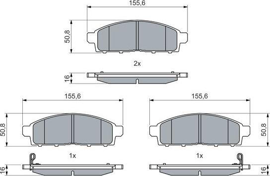 BOSCH 0 986 460 069 - Гальмівні колодки, дискові гальма autozip.com.ua