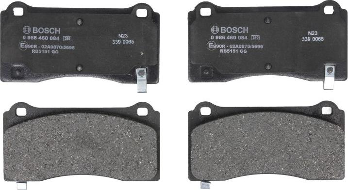 BOSCH 0 986 460 084 - Гальмівні колодки, дискові гальма autozip.com.ua