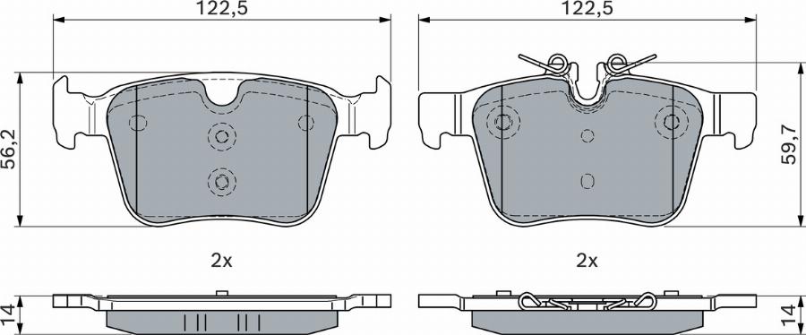 BOSCH 0 986 460 034 - Гальмівні колодки, дискові гальма autozip.com.ua