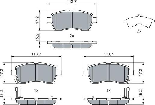 BOSCH 0 986 460 075 - Гальмівні колодки, дискові гальма autozip.com.ua