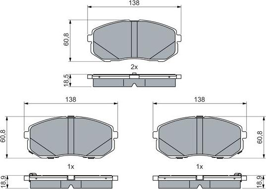 BOSCH 0 986 460 077 - Гальмівні колодки, дискові гальма autozip.com.ua