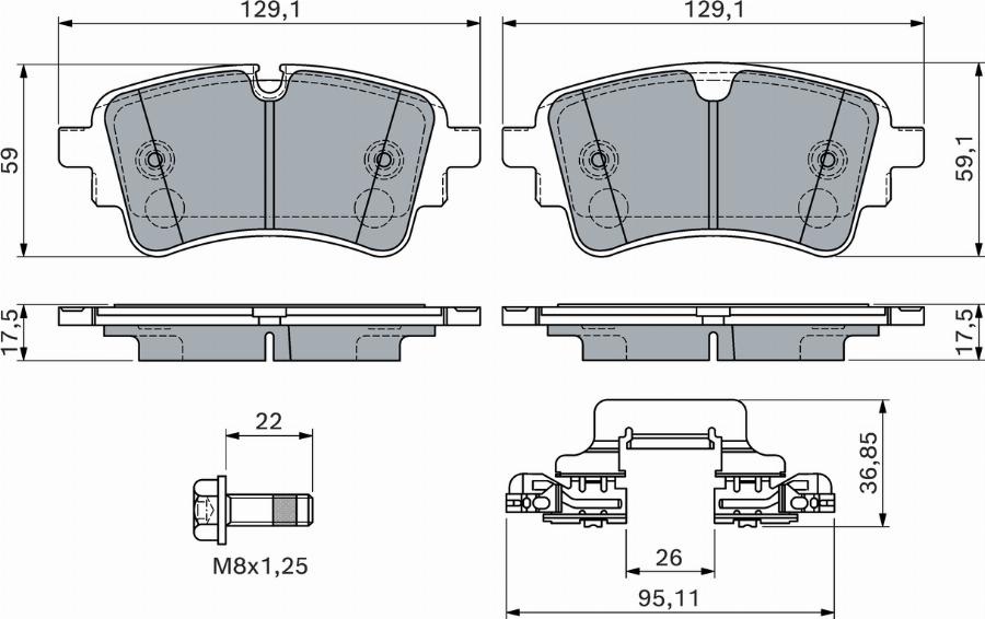 BOSCH 0 986 460 174 - Гальмівні колодки, дискові гальма autozip.com.ua