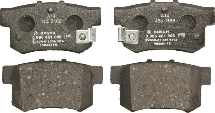 BOSCH 0 986 461 006 - Гальмівні колодки, дискові гальма autozip.com.ua