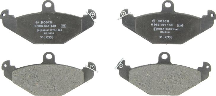 BOSCH 0 986 461 148 - Гальмівні колодки, дискові гальма autozip.com.ua