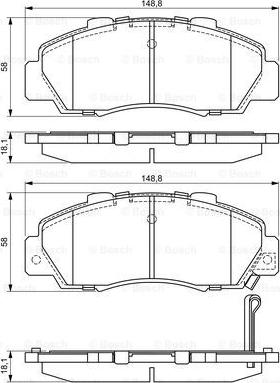 BOSCH 0 986 461 142 - Колодка торм. диск. HONDA ACCORD передн. пр-во Bosch autozip.com.ua