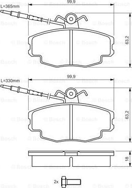 BOSCH 0 986 461 117 - Гальмівні колодки, дискові гальма autozip.com.ua