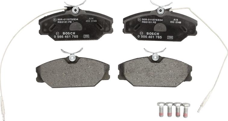 BOSCH 0 986 461 765 - Гальмівні колодки, дискові гальма autozip.com.ua