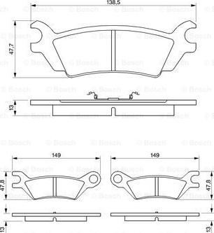 BOSCH 0 986 468 990 - Гальмівні колодки, дискові гальма autozip.com.ua