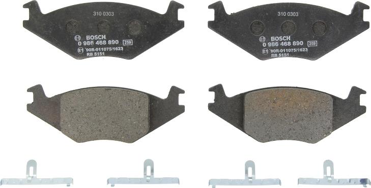 BOSCH 0 986 468 890 - Гальмівні колодки, дискові гальма autozip.com.ua