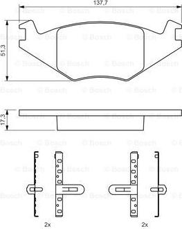 BOSCH 0 986 468 890 - Гальмівні колодки, дискові гальма autozip.com.ua