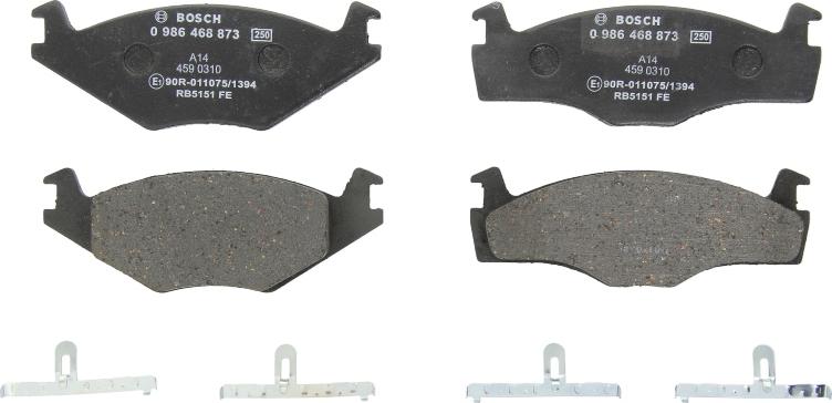 BOSCH 0 986 468 873 - Гальмівні колодки, дискові гальма autozip.com.ua