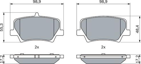 BOSCH 0 986 424 996 - Гальмівні колодки, дискові гальма autozip.com.ua