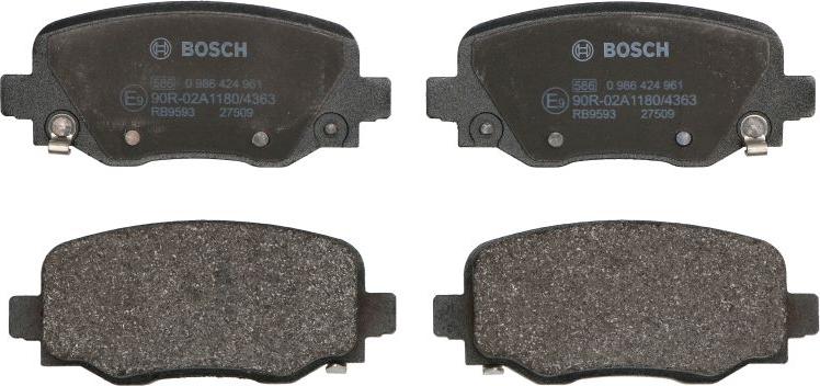 BOSCH 0 986 424 961 - Гальмівні колодки, дискові гальма autozip.com.ua