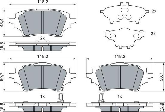 BOSCH 0 986 424 911 - Гальмівні колодки, дискові гальма autozip.com.ua