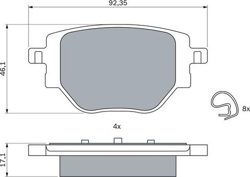 BOSCH 0 986 424 988 - Гальмівні колодки, дискові гальма autozip.com.ua