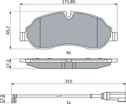 BOSCH 0 986 424 982 - Гальмівні колодки, дискові гальма autozip.com.ua