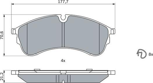 BOSCH 0 986 424 930 - Гальмівні колодки, дискові гальма autozip.com.ua