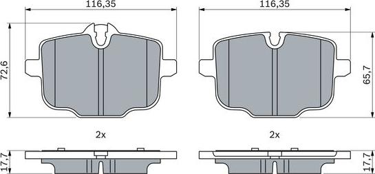 BOSCH 0 986 424 922 - Гальмівні колодки, дискові гальма autozip.com.ua