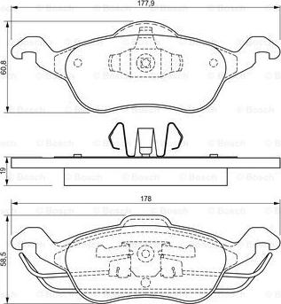 BOSCH 0 986 424 450 - Гальмівні колодки, дискові гальма autozip.com.ua