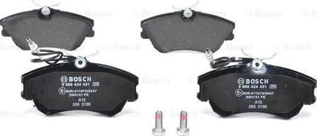 BOSCH 0 986 424 451 - Гальмівні колодки, дискові гальма autozip.com.ua