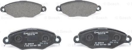 BOSCH 0 986 424 453 - Гальмівні колодки, дискові гальма autozip.com.ua