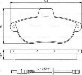 BOSCH 0 986 424 415 - Колодка торм. диск. FIAT SCUDO. PEUGEOT 806 передн. пр-во Bosch autozip.com.ua