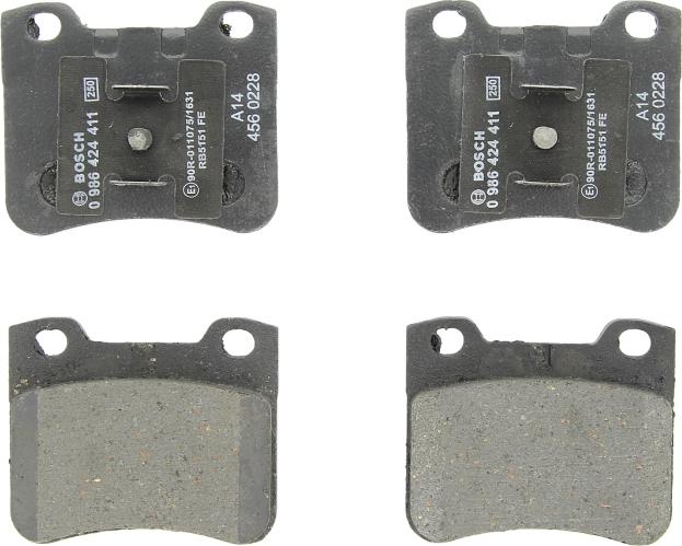 BOSCH 0 986 424 411 - Гальмівні колодки, дискові гальма autozip.com.ua