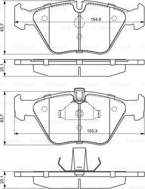 BOSCH 0 986 424 485 - Гальмівні колодки, дискові гальма autozip.com.ua