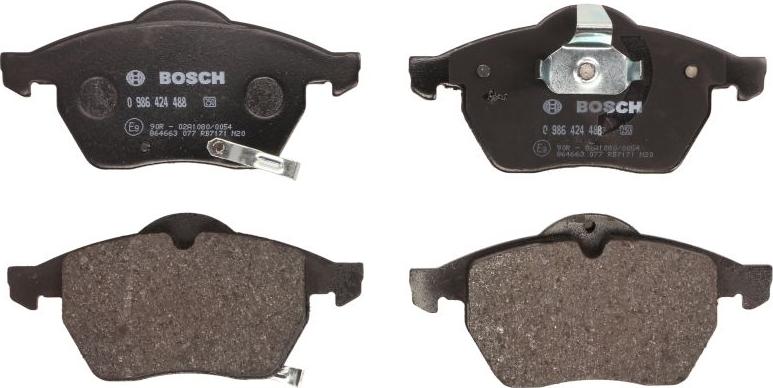BOSCH 0 986 424 488 - Гальмівні колодки, дискові гальма autozip.com.ua