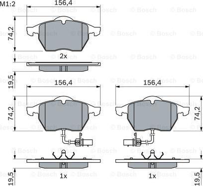 BOSCH 0 986 424 482 - Колодка торм. диск. AUDI A4. A6. SKODA SUPERB. VW PASSAT передн. пр-во Bosch autozip.com.ua