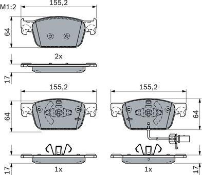 BOSCH 0 986 424 433 - Гальмівні колодки, дискові гальма autozip.com.ua