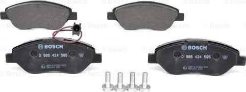 BOSCH 0 986 424 595 - Гальмівні колодки, дискові гальма autozip.com.ua