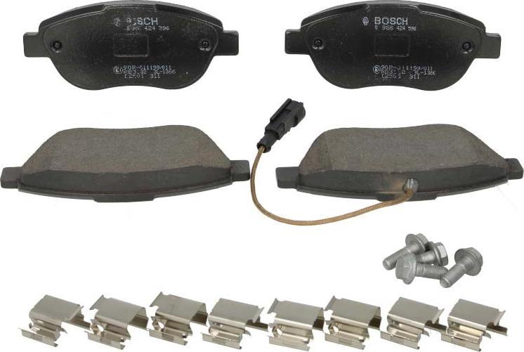 BOSCH 0 986 424 596 - Гальмівні колодки, дискові гальма autozip.com.ua