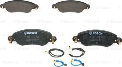 BOSCH 0 986 424 598 - Гальмівні колодки, дискові гальма autozip.com.ua