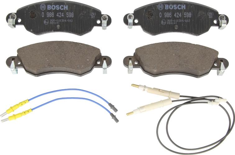 BOSCH 0 986 424 598 - Гальмівні колодки, дискові гальма autozip.com.ua