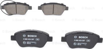 BOSCH 0 986 424 597 - Гальмівні колодки, дискові гальма autozip.com.ua